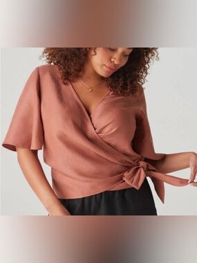 Vetta Wrap Top in Clay